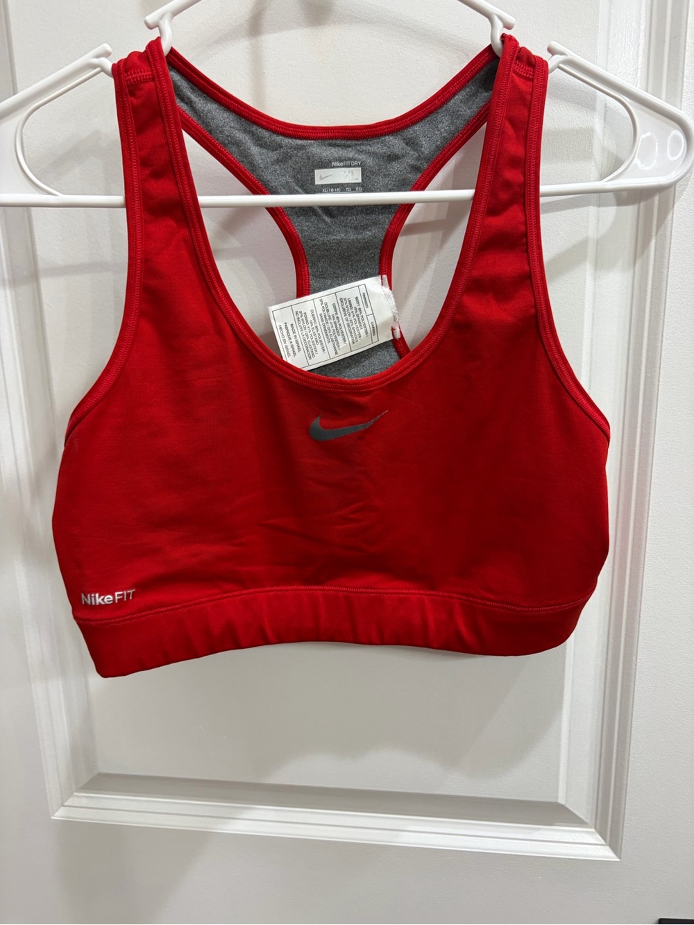 Nike Red Racerback Sports Bra with Gray Liner